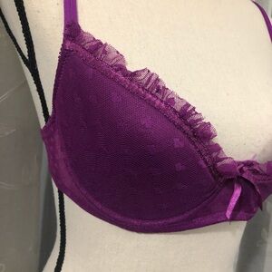 🎄Easy solution pink Lacey bra 36B heart  pattern